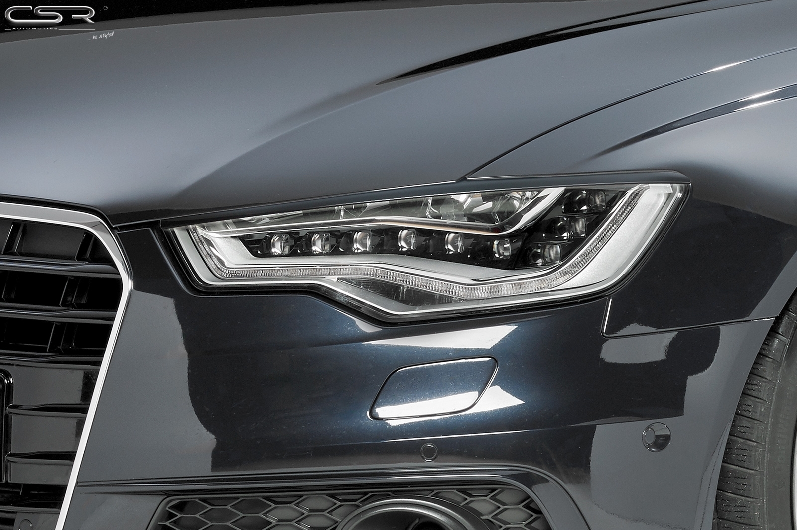 Scheinwerferblenden Böser Blick Tuning Glossy für Audi A6 4G C7 Xenon  SB299-G